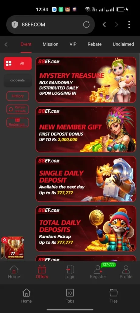 88EF Game Bonuses And Promotions